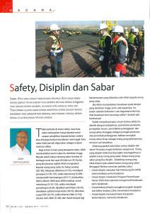 Safety, Disiplin dan Sabar